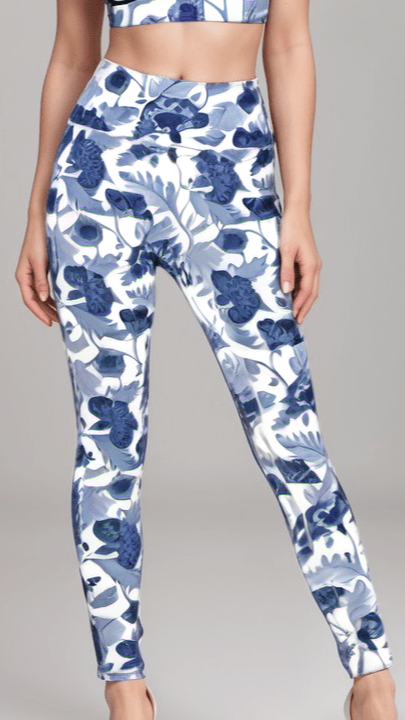 Sports Leggings Cobalt Garden Women's Sports Leggings