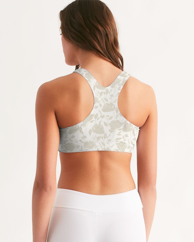 Activewear French Rose HIgh Waisted Belted Women's Trousers Women's All-Over Print Seamless Sports Bra