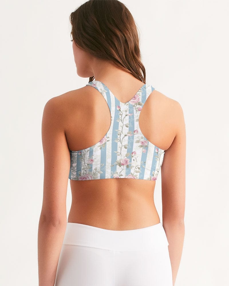 Activewear French Roses Women's All-Over Print Seamless Sports Bra