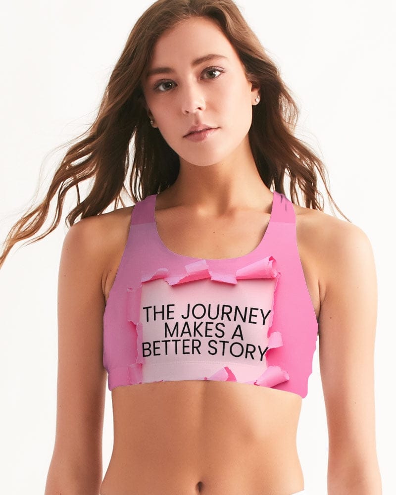 Activewear white base color / XS Power pink Women's All-Over Print Seamless Sports Bra