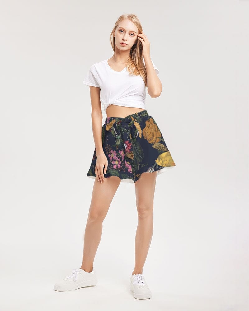 All-Over Print Pants & Shorts Exotica Flowers Women's All-Over Print Ruffle Shorts