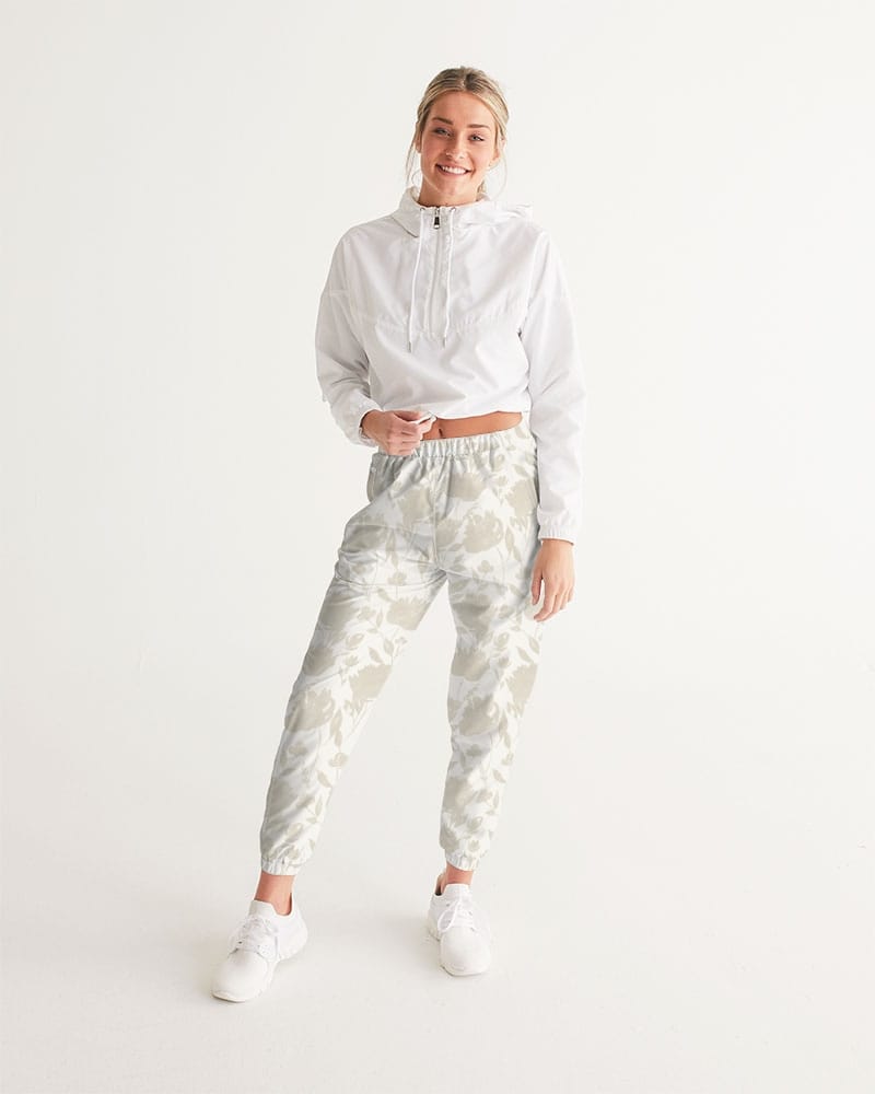 All-Over Print Pants & Shorts French Rose HIgh Waisted Belted Women's Trousers Women's All-Over Print Track Pants