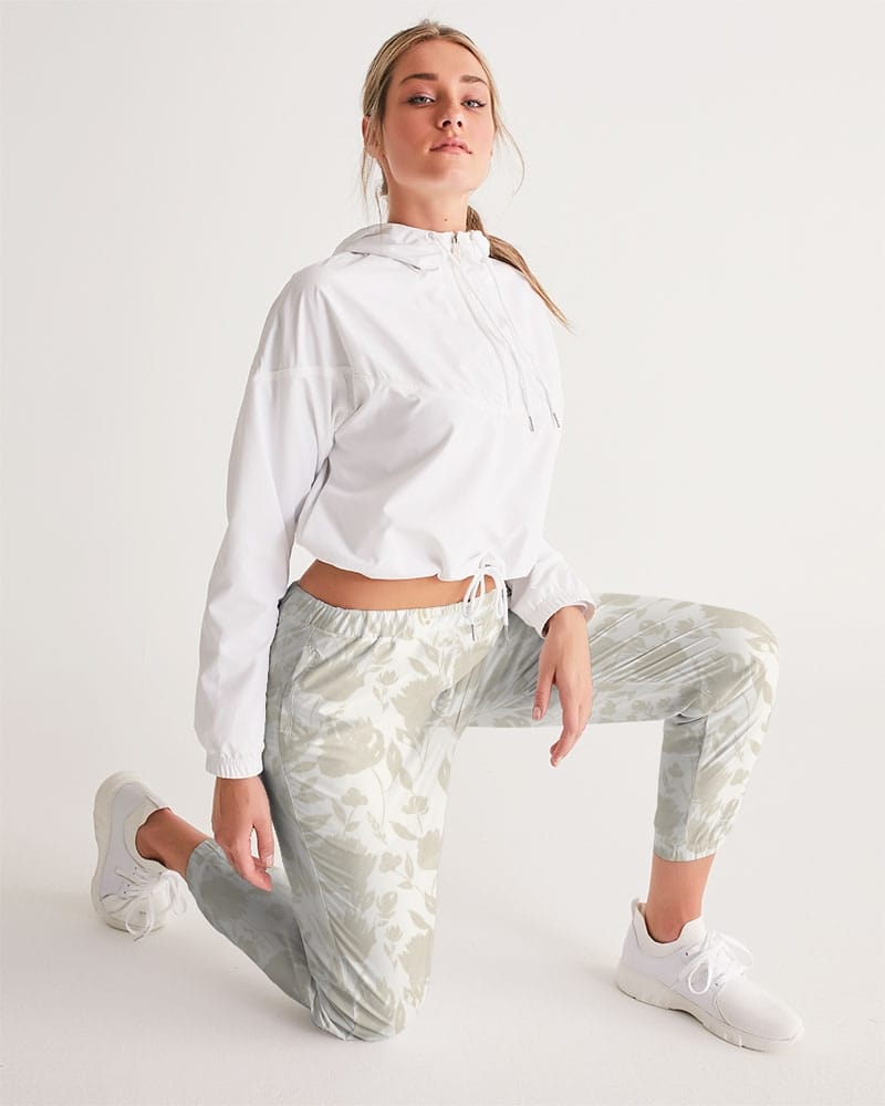 All-Over Print Pants & Shorts French Rose HIgh Waisted Belted Women's Trousers Women's All-Over Print Track Pants