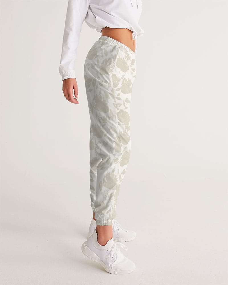 All-Over Print Pants & Shorts French Rose HIgh Waisted Belted Women's Trousers Women's All-Over Print Track Pants