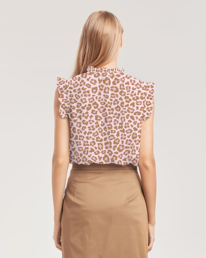 All-Over Print Tees & Tops Leopard Pint Joggers Women's All-Over Print Ruffle Sleeve Top