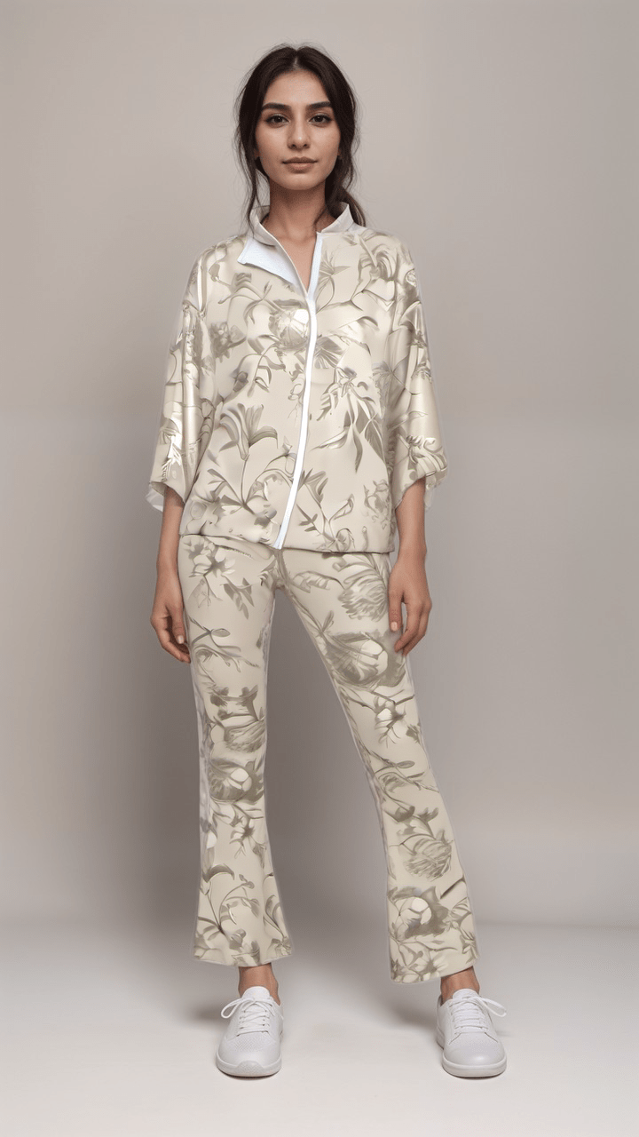 High Waisted Flared Leggings Ivory Le Toile Women's Velour Flared Leggings