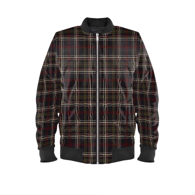 Ladies Bomber Jacket Black plaid bomber jacket