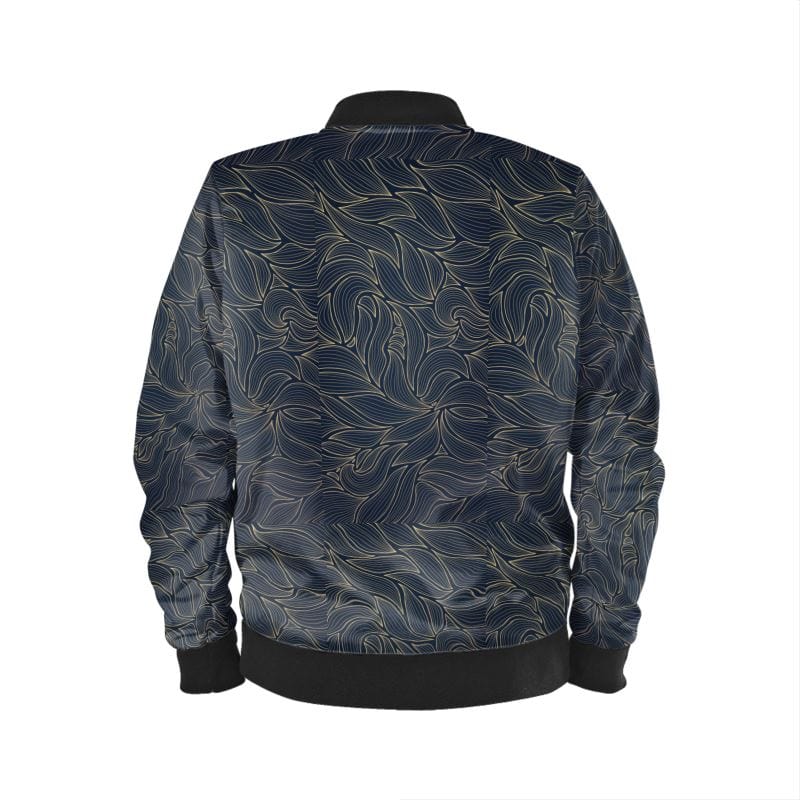 Ladies Bomber Jacket Luxe Noir Waves Women's Bomber Jacket