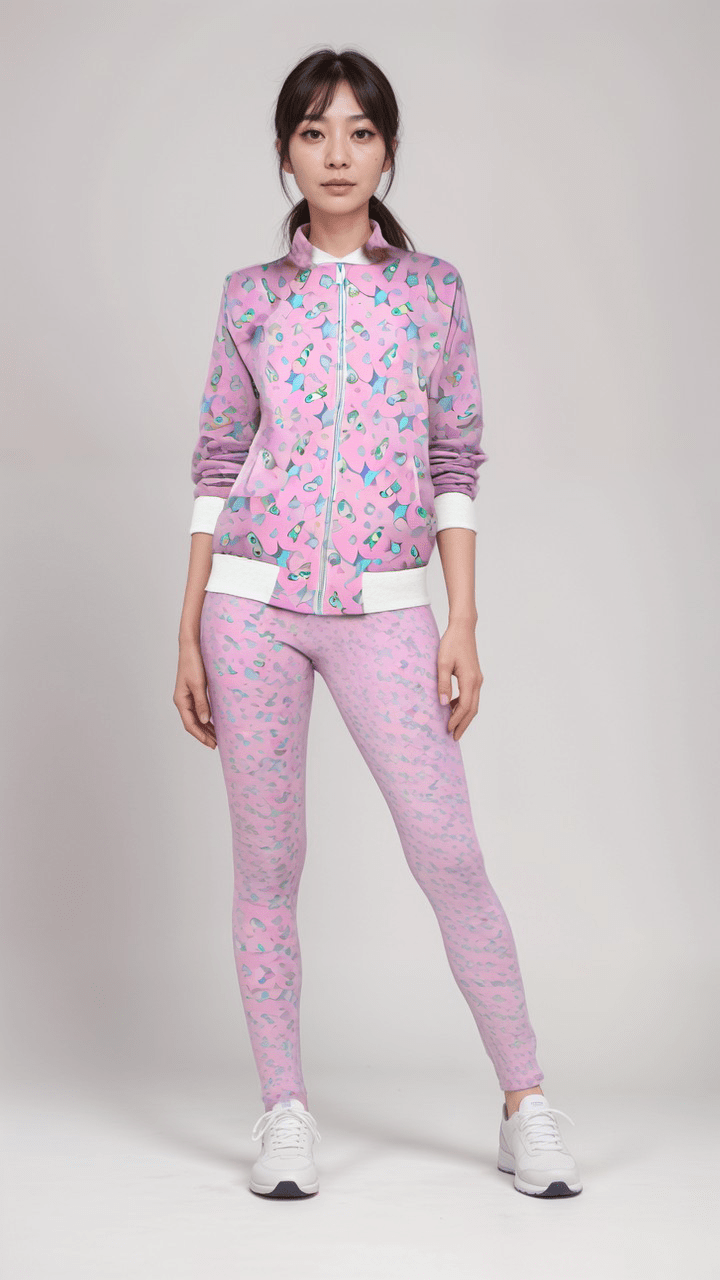 Ladies Bomber Jacket Pink Rocket and Stars Women’s Velvet Bomber Jacket