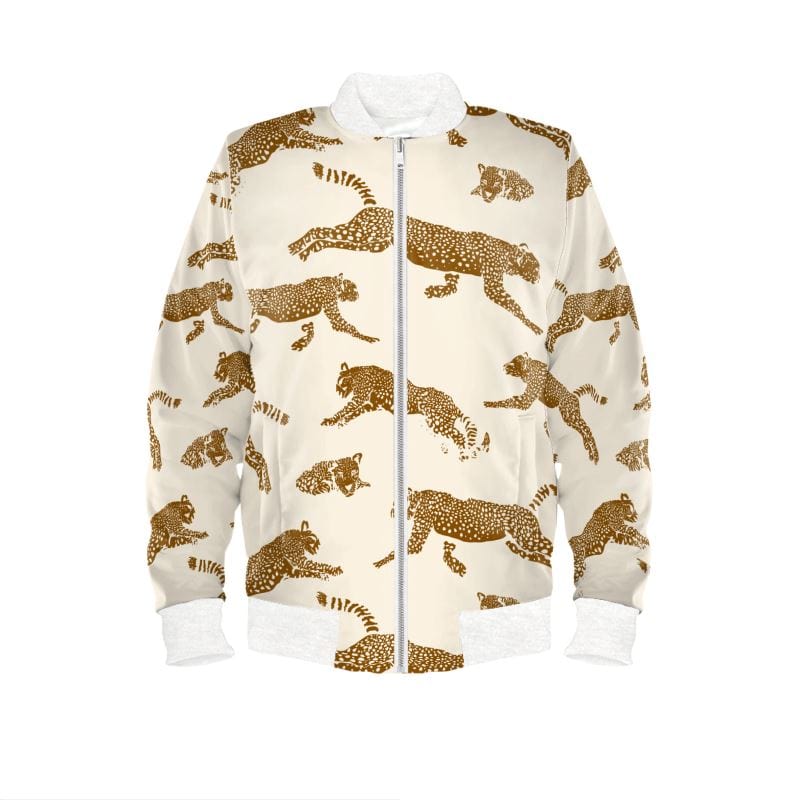 Ladies Bomber Jacket Savannah Leopard Womens Bomber Jacket