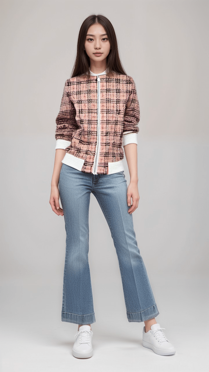 Ladies Bomber Jacket Vintage Blush Plaid Marble Velvet Womens Bomber Jacket