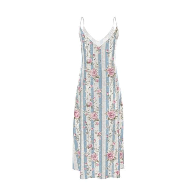 Slip Dress Château Stripe Iconic Silk Slip Dress