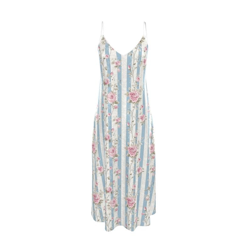 Slip Dress Château Stripe Iconic Silk Slip Dress