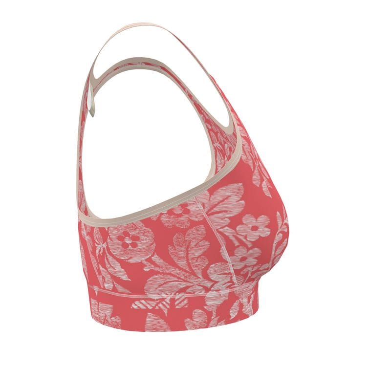 Sports Bra Coral Bloom Womens Sports Bra