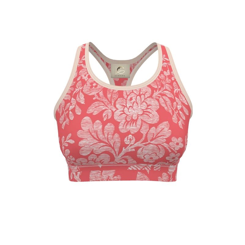 Sports Bra Coral Bloom Womens Sports Bra
