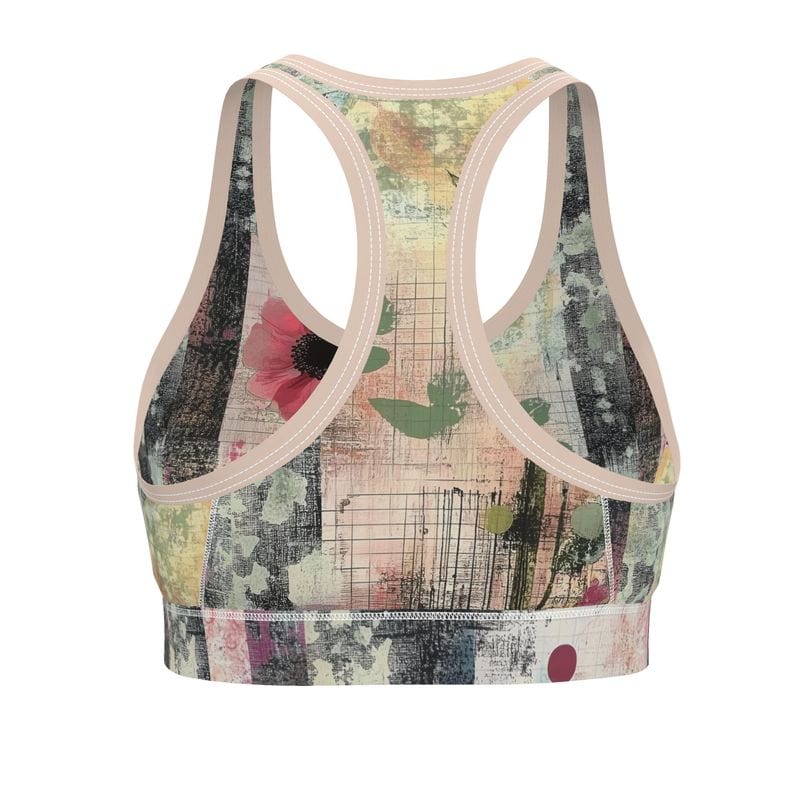 Sports Bra Garden Collage Womens Sports Bra