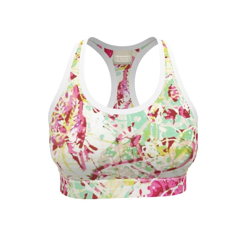 Sports Bra Minty Petal Mosaic Sports Bra