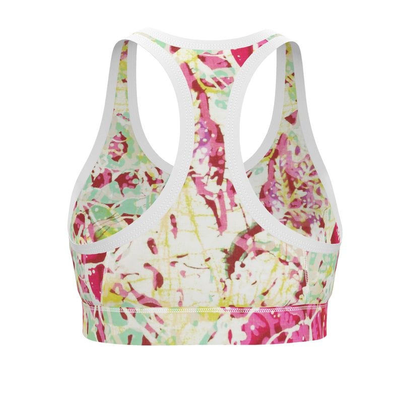 Sports Bra Minty Petal Mosaic Sports Bra