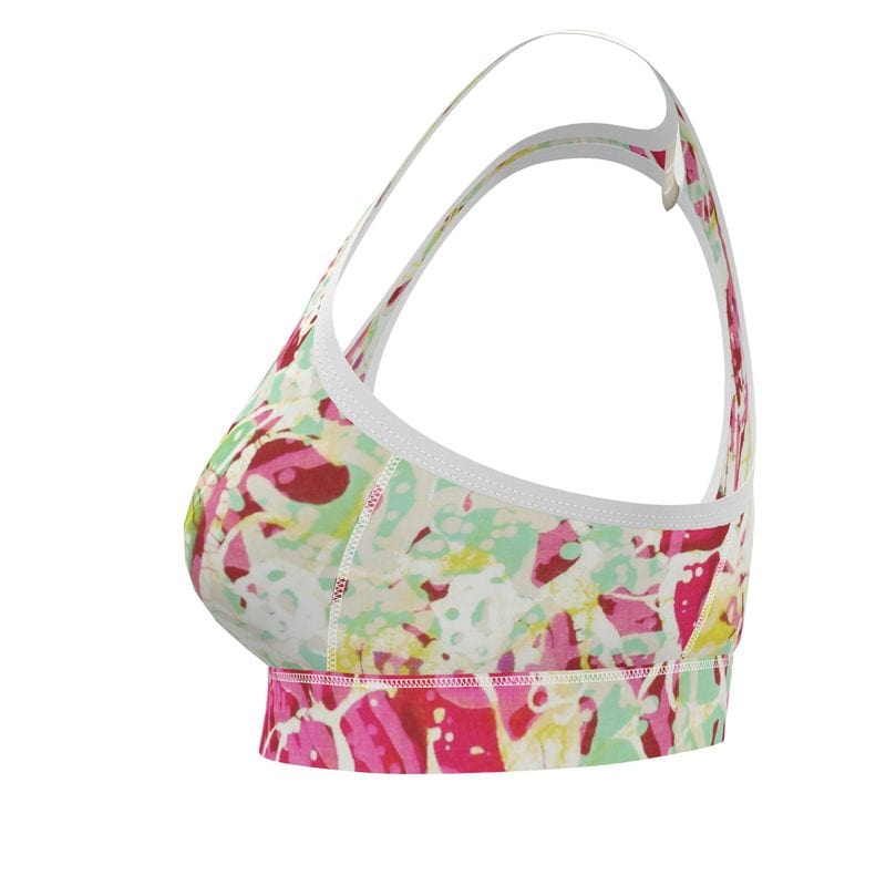 Sports Bra Minty Petal Mosaic Sports Bra