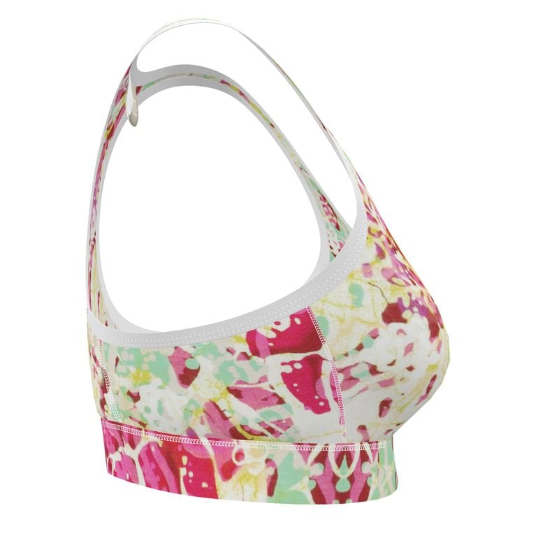 Sports Bra Minty Petal Mosaic Sports Bra