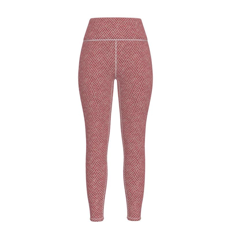Sports Leggings Crimson Herringbone Womens Sports Leggings