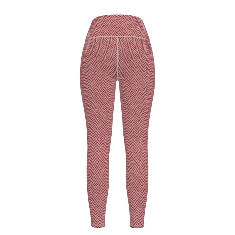 Sports Leggings Crimson Herringbone Womens Sports Leggings