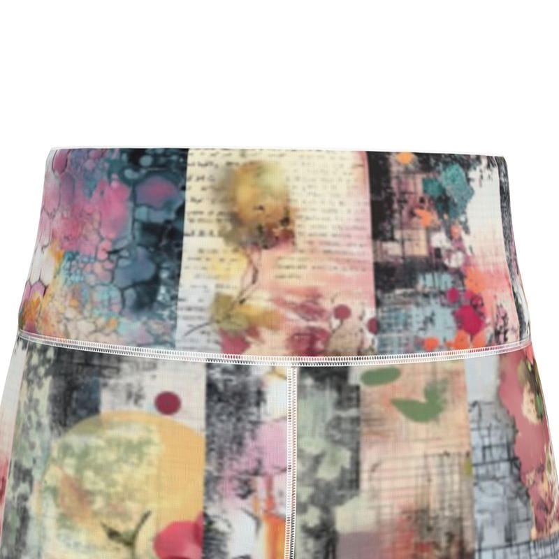 Sports Leggings Garden Collage Womens High Waisted Sports Leggings
