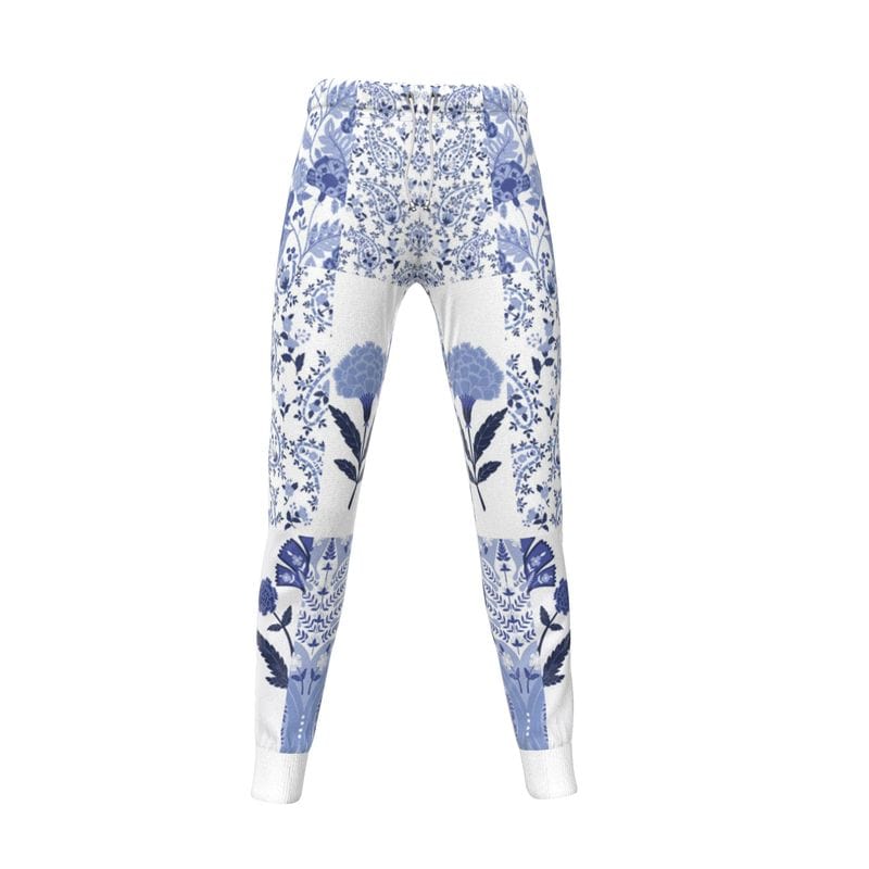 Womens Jogging Bottoms Blue Mirage Floral Women's Quilted Joggers