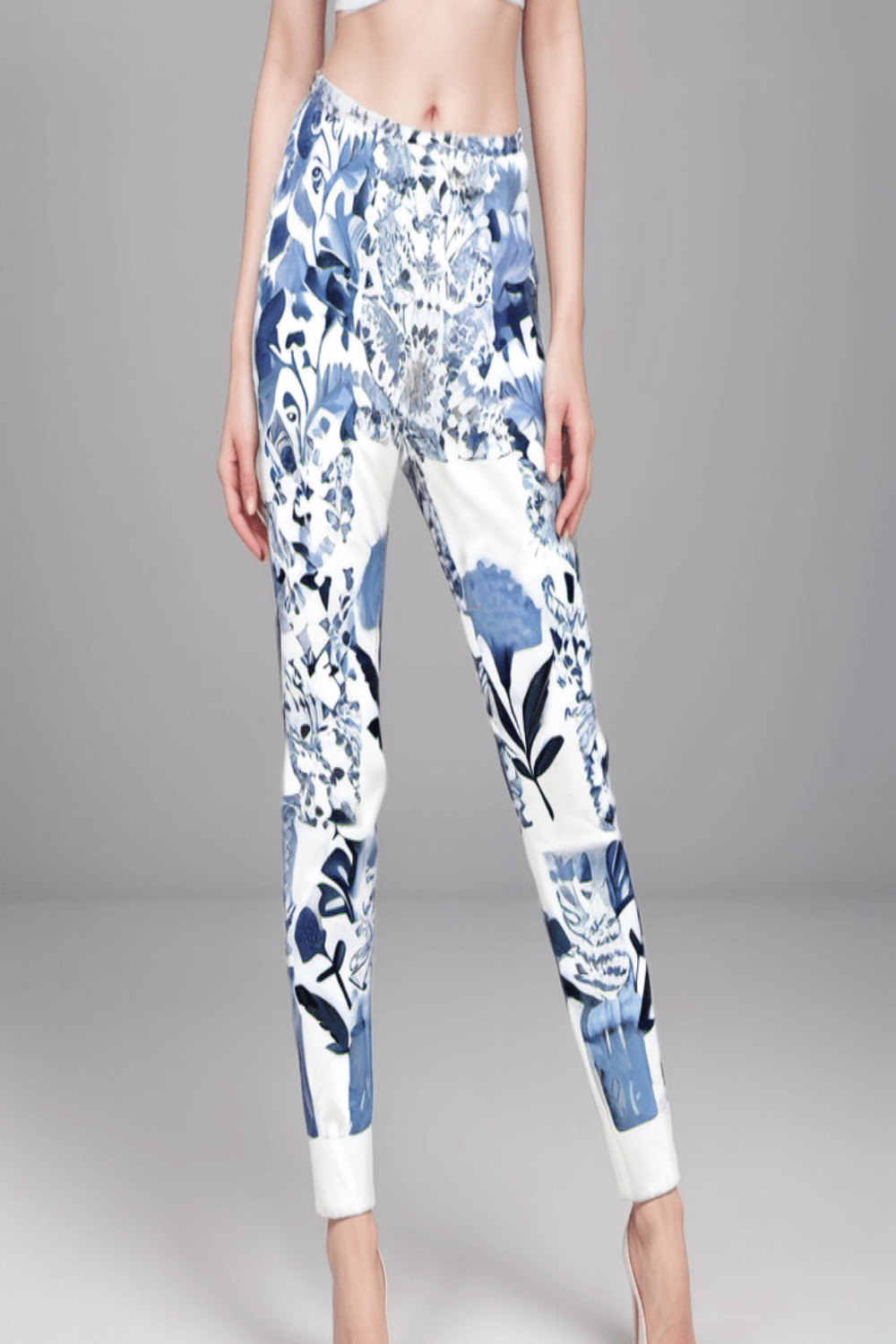 Blue Mirage Floral Women s Quilted Joggers Stylish and Cozy