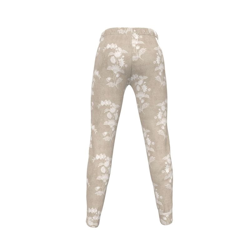 Womens Jogging Bottoms Ecru Floral Whisper