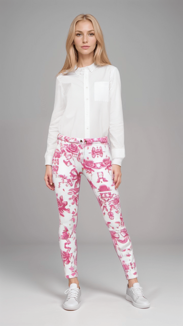 Womens Jogging Bottoms Vintage Rose Toile Womens Joggers