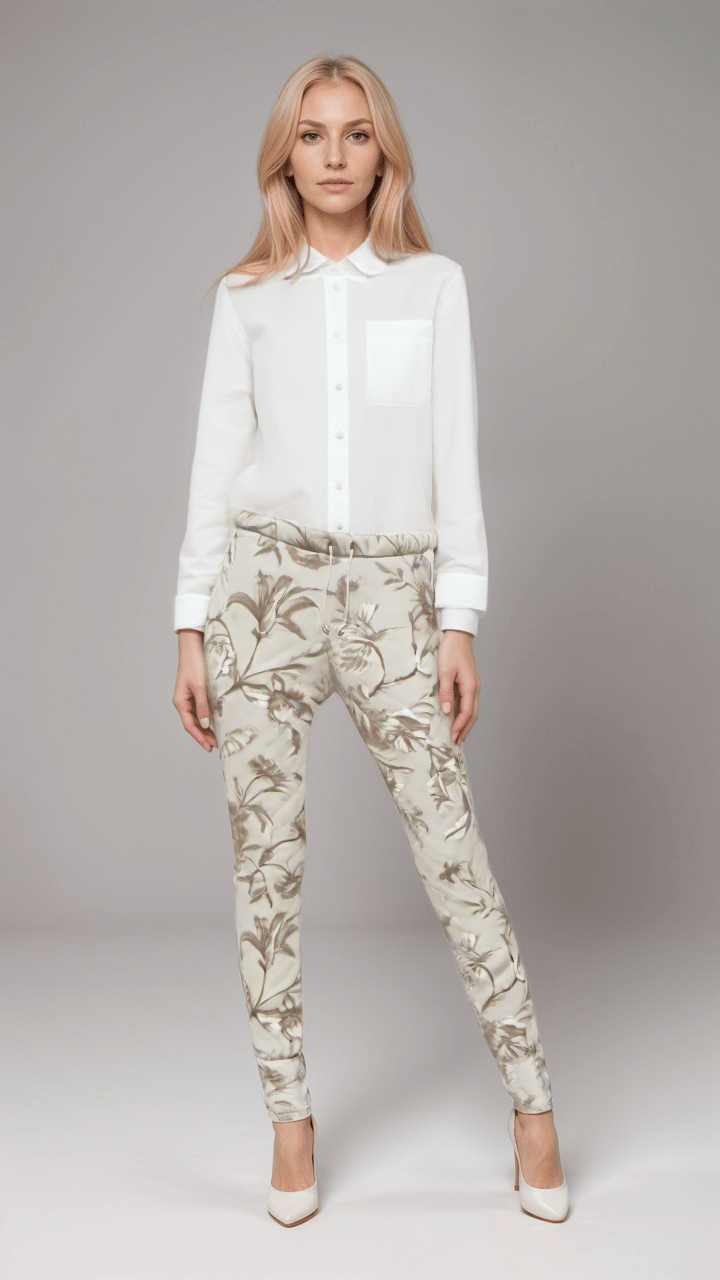 Womens Jogging Bottoms Whispered Stone Blossom Womens Knitted Joggers