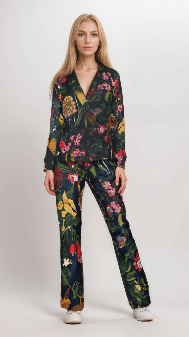 Womens Trousers Eclipse Botanical Women’s Satin Trousers