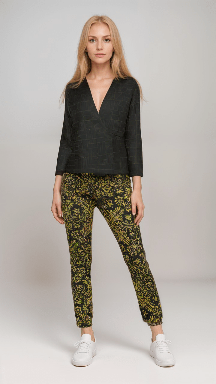 Womens Trousers Golden Boroque Womens Satin Trousers