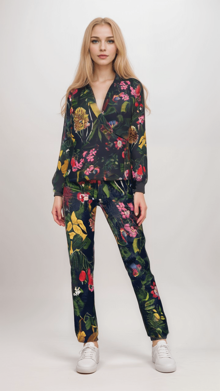 Wrap Blazer Eclipse Botanical Womens Satin Wrap Blazer