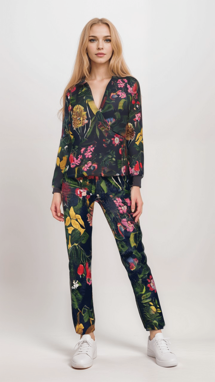 Wrap Blazer Eclipse Botanical Womens Satin Wrap Blazer