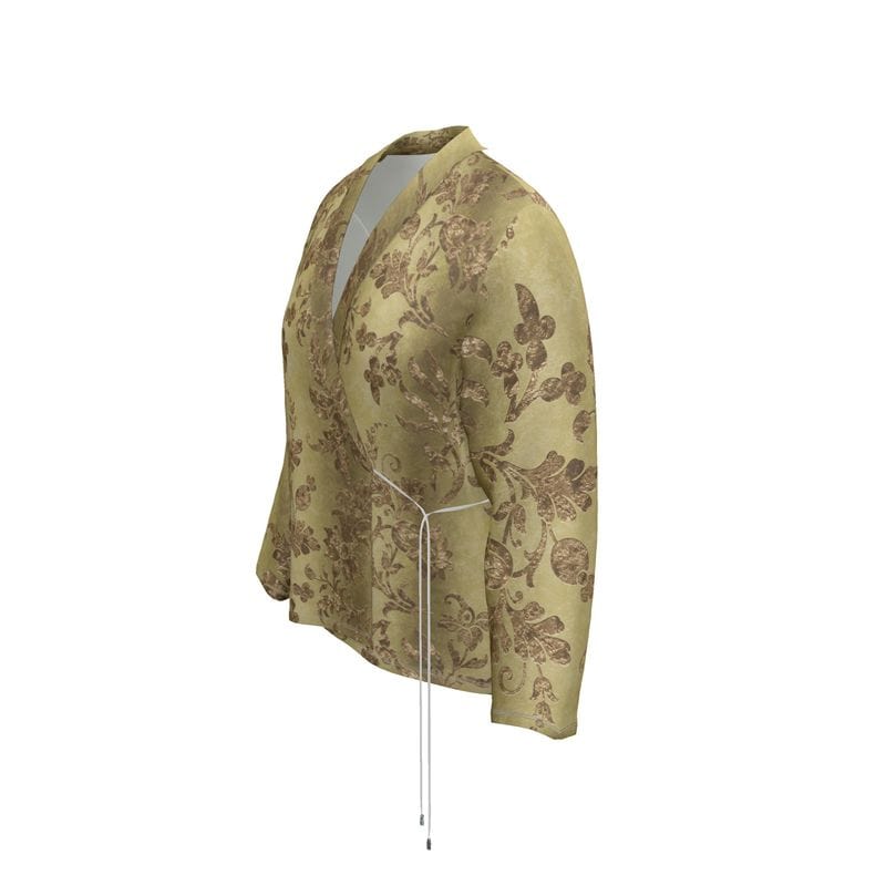 Wrap Blazer Golden Baroque Womens Satin Wrap Blazer