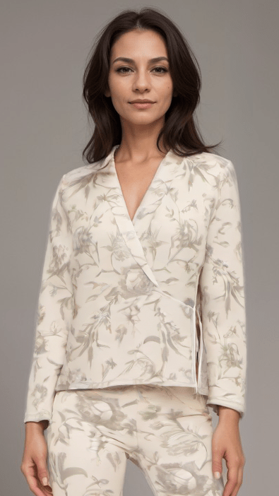 Wrap Blazer Ivory Le Toile Satin Wrap Blazer