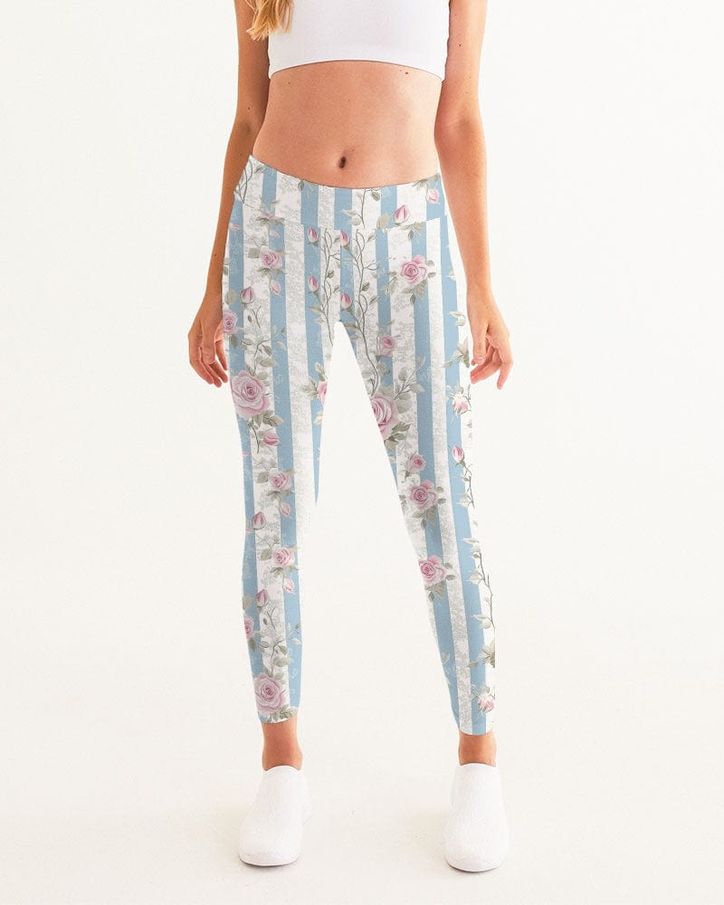 Activewear white base color / XS French Roses Women's All-Over Print Yoga Pants