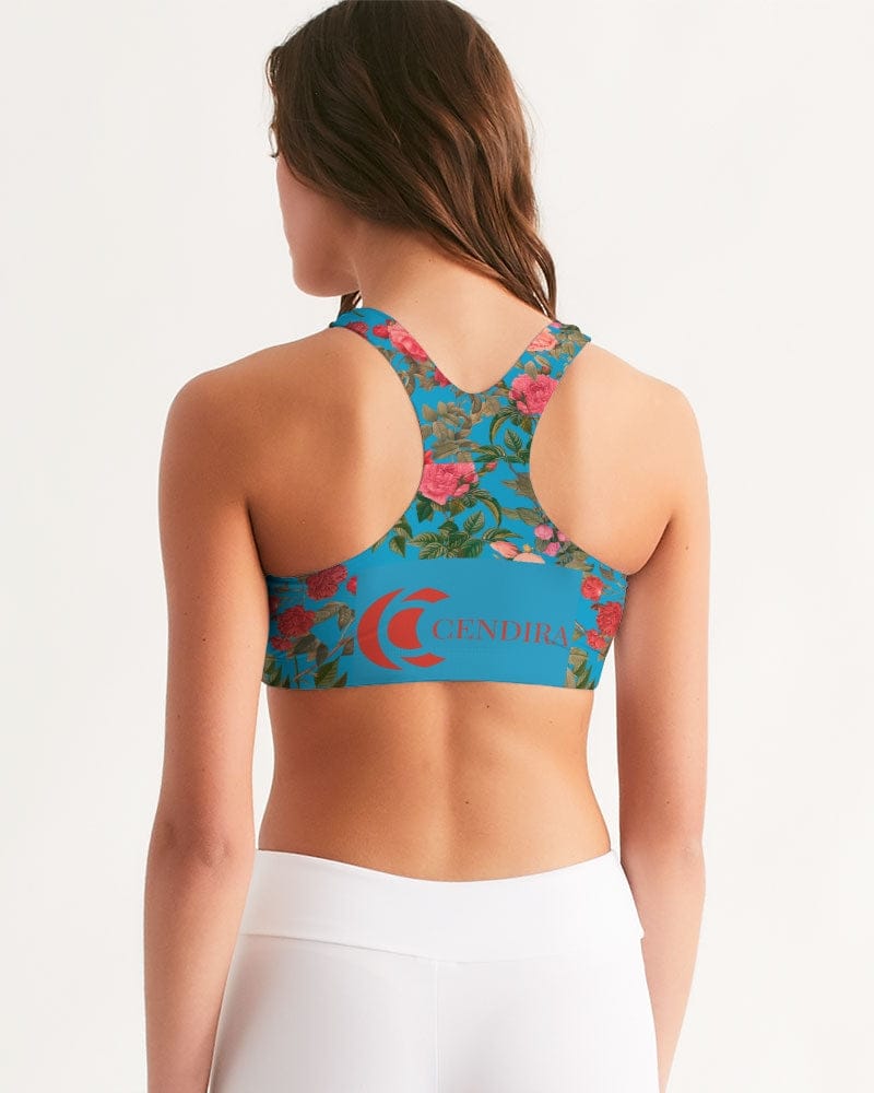 Activewear Fun Blue Roses Women's All-Over Print Seamless Sports Bra