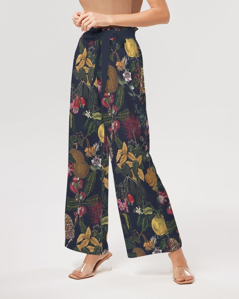 All-Over Print Pants & Shorts white base color / XS Eclipse Botanical Women's High-Rise Wide Leg Pants