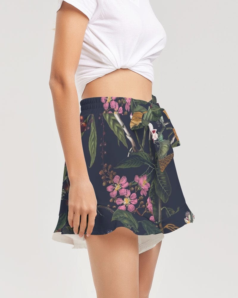 All-Over Print Pants & Shorts Exotica Flowers Women's All-Over Print Ruffle Shorts