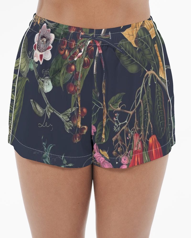 All-Over Print Pants & Shorts white base color / XS Exotica Flowers Women's Satin Pajama Shorts