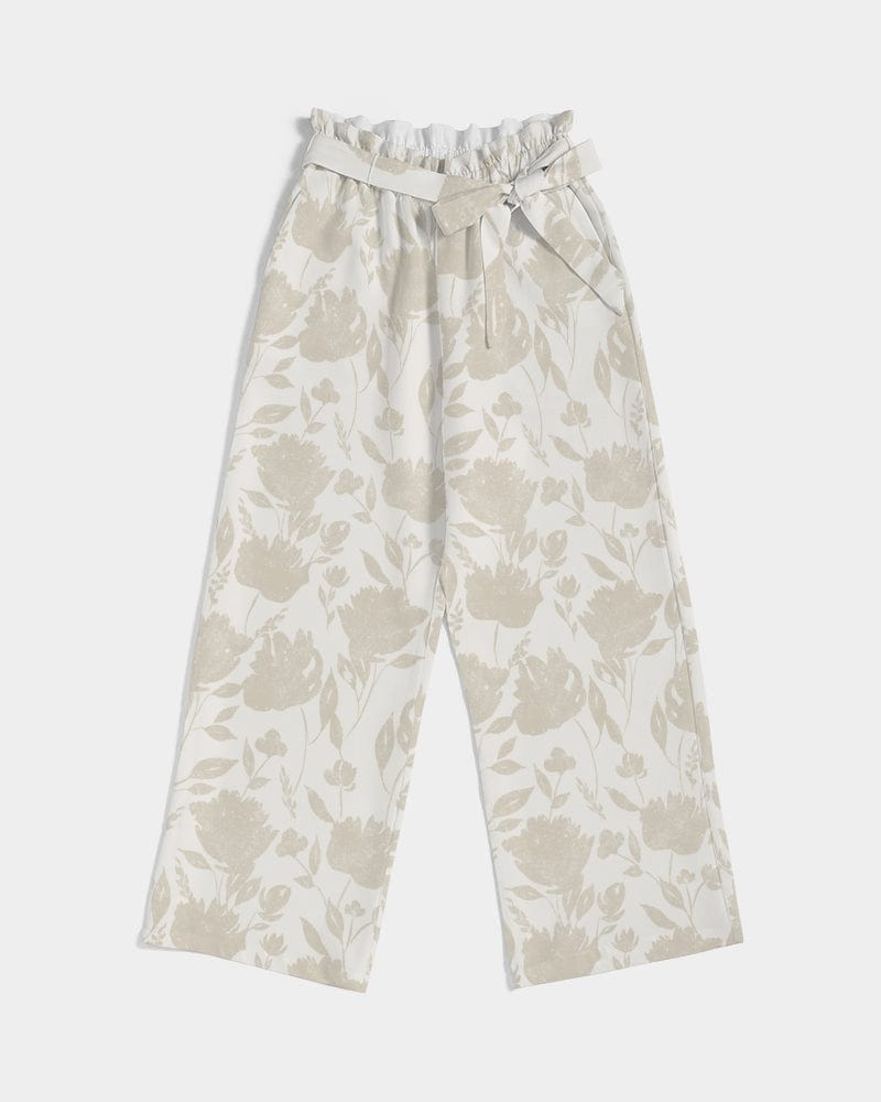 All-Over Print Pants & Shorts French Rose HIgh Waisted Belted Women's Trousers Women's All-Over Print High-Rise Wide Leg Pants