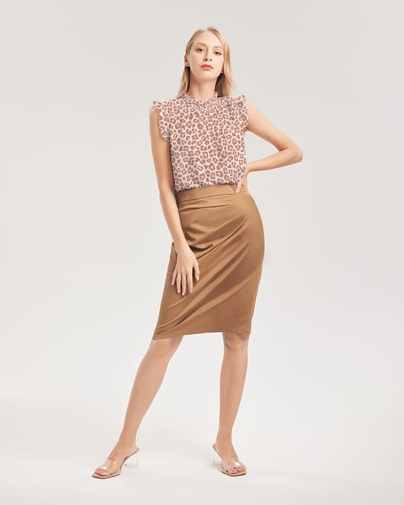 All-Over Print Tees & Tops Leopard Pint Joggers Women's All-Over Print Ruffle Sleeve Top