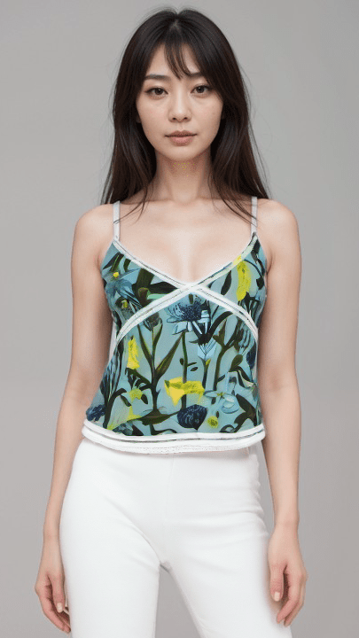 Cami Azure Bloom Day and Night Crepe Camisole