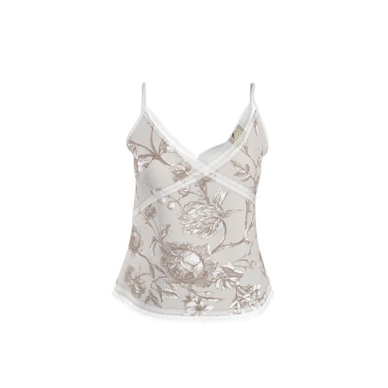 Cami Whispered Stone Blossom Silken Velvet Satin Camisole