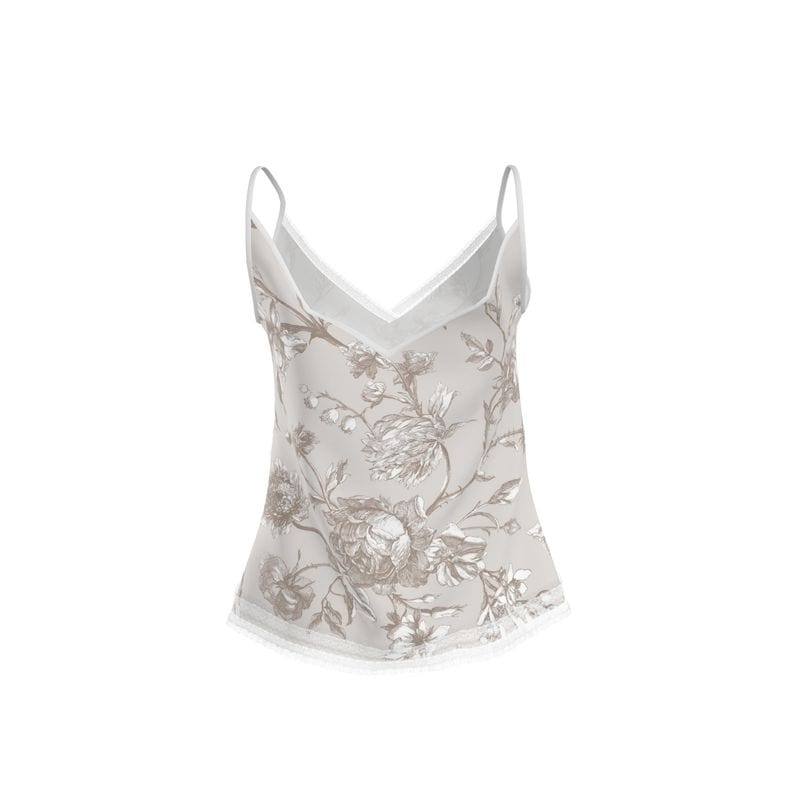 Cami Whispered Stone Blossom Silken Velvet Satin Camisole