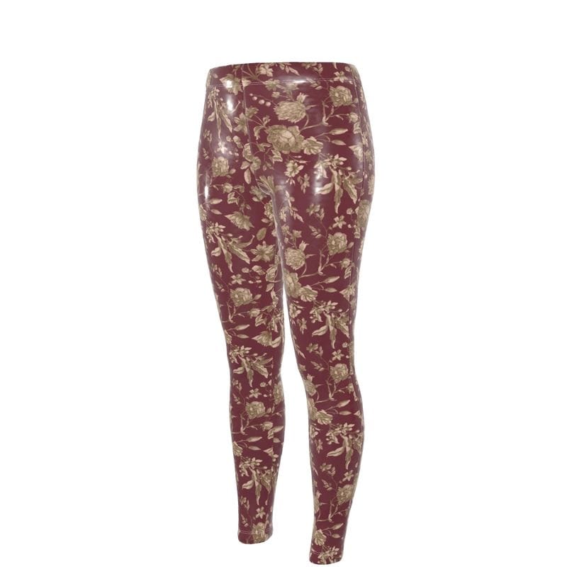 High Waisted Leggings Crimson Luxe Blossom Womens Velour High Waisted Leggings