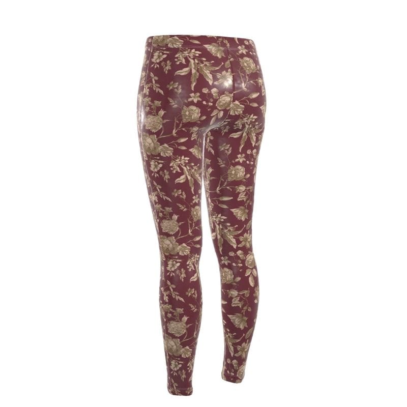 High Waisted Leggings Crimson Luxe Blossom Womens Velour High Waisted Leggings